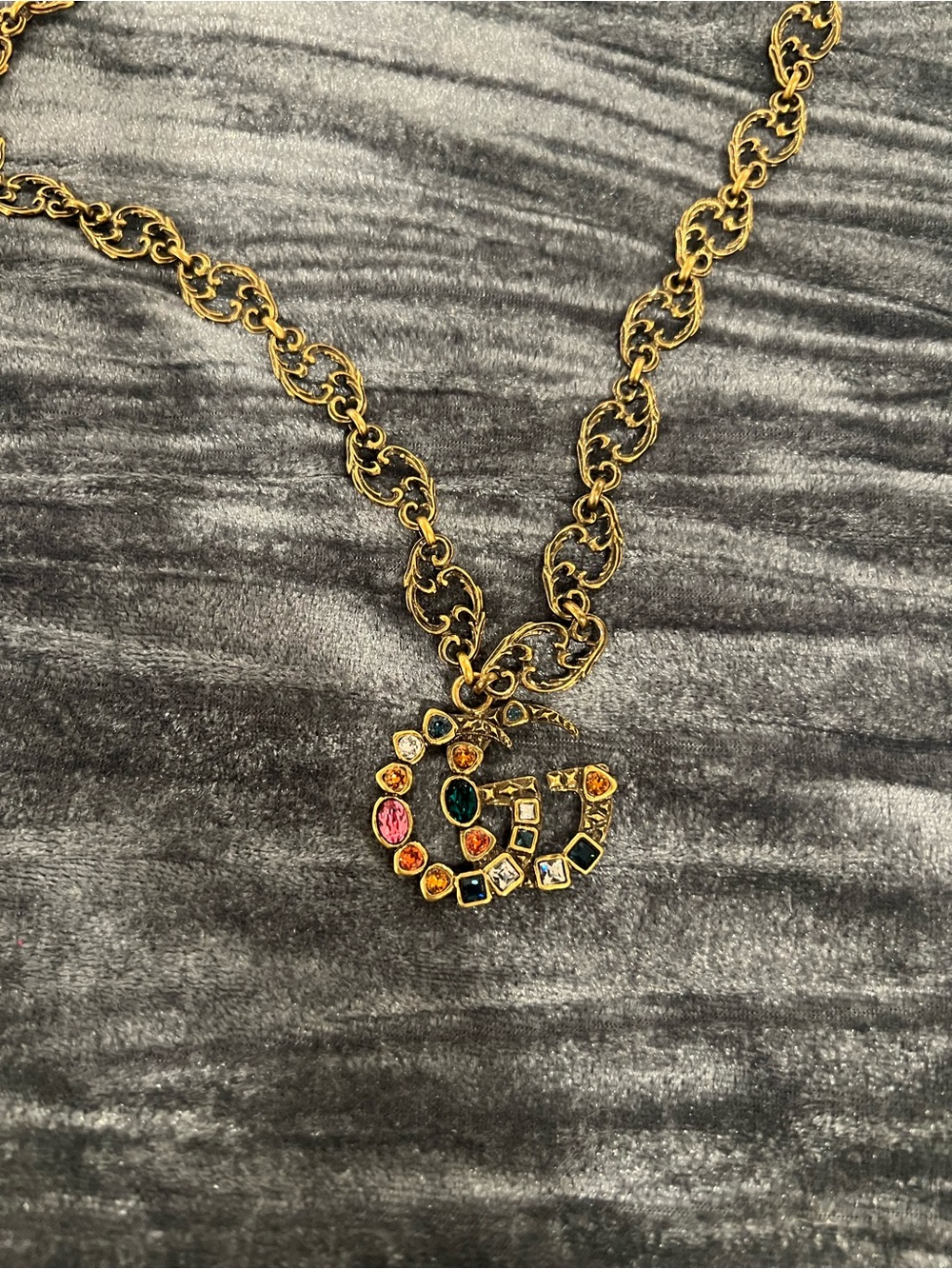 Vintage Gucci Multicolored GG Bronze Necklace - Picture 2 of 6